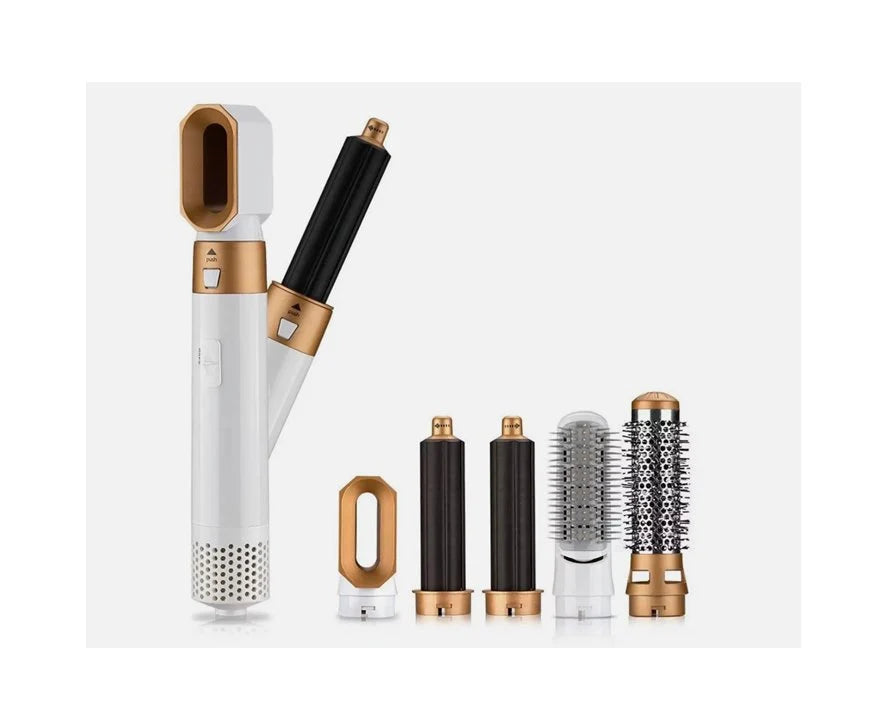 5-in-1 Hair Styling Brush – Ceramic Straightener & Curler with 3 Heat Settings