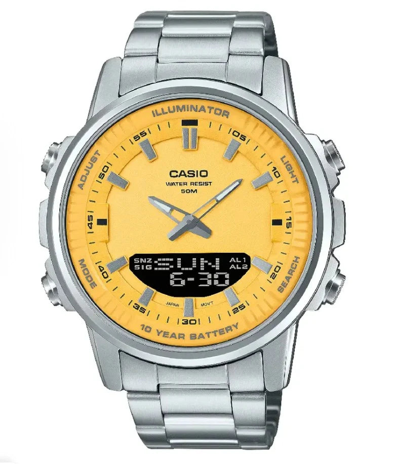 Turquoise Dial Men’s Watch – Stainless Steel Analog & Digital Watch
