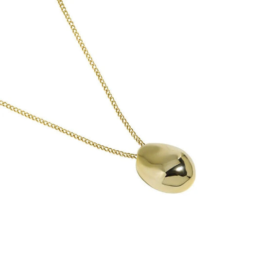 Elegant S925 Sterling Silver 3D Egg Pendant Necklace
