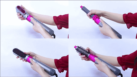 5-in-1 Hair Styling Brush – Ceramic Straightener & Curler with 3 Heat Settings