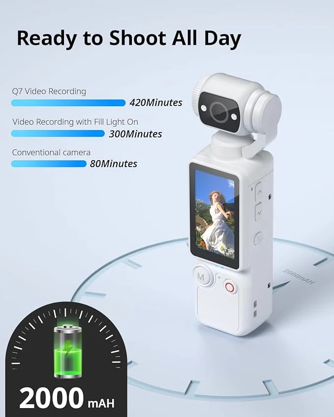 OZOT Q8 4K Gimbal Camera – Handheld Stabilized Vlogging Camera